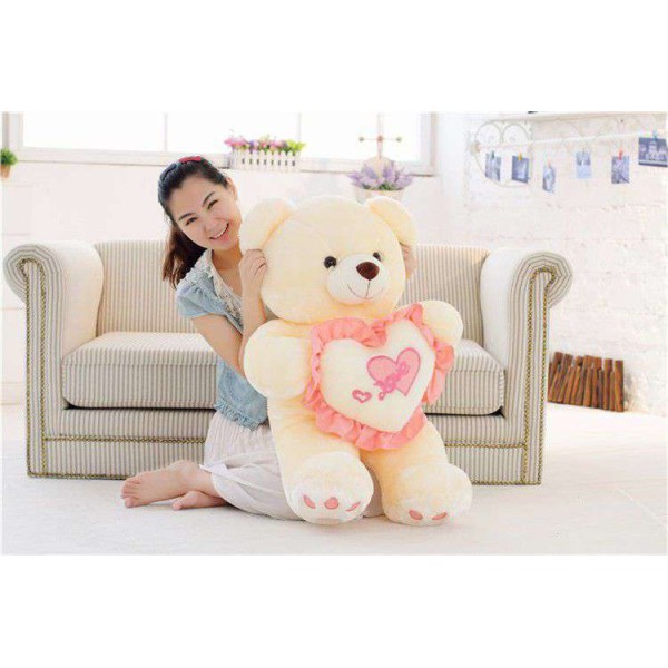 Peach 3.5 Feet Love Heart Teddy Bear